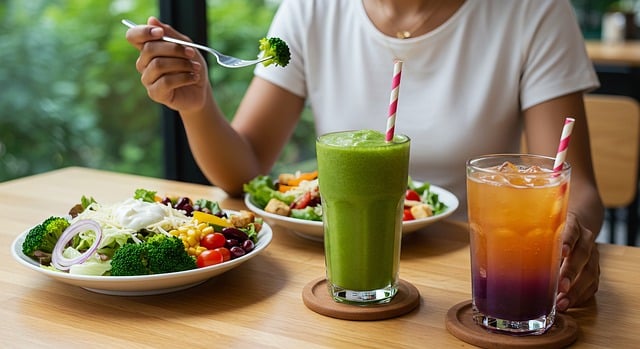 Free healthy meal green juice nutrition illustration