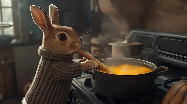 Konijn, Koken, Soep, Pompoen, Stoofpot