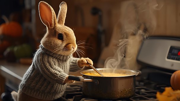 Konijn, Koken, Soep, Pompoen, Stoofpot