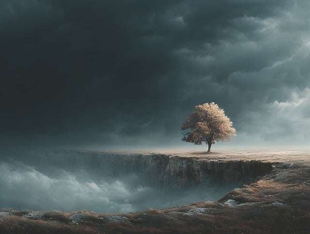 Free tree landscape cliff illustration