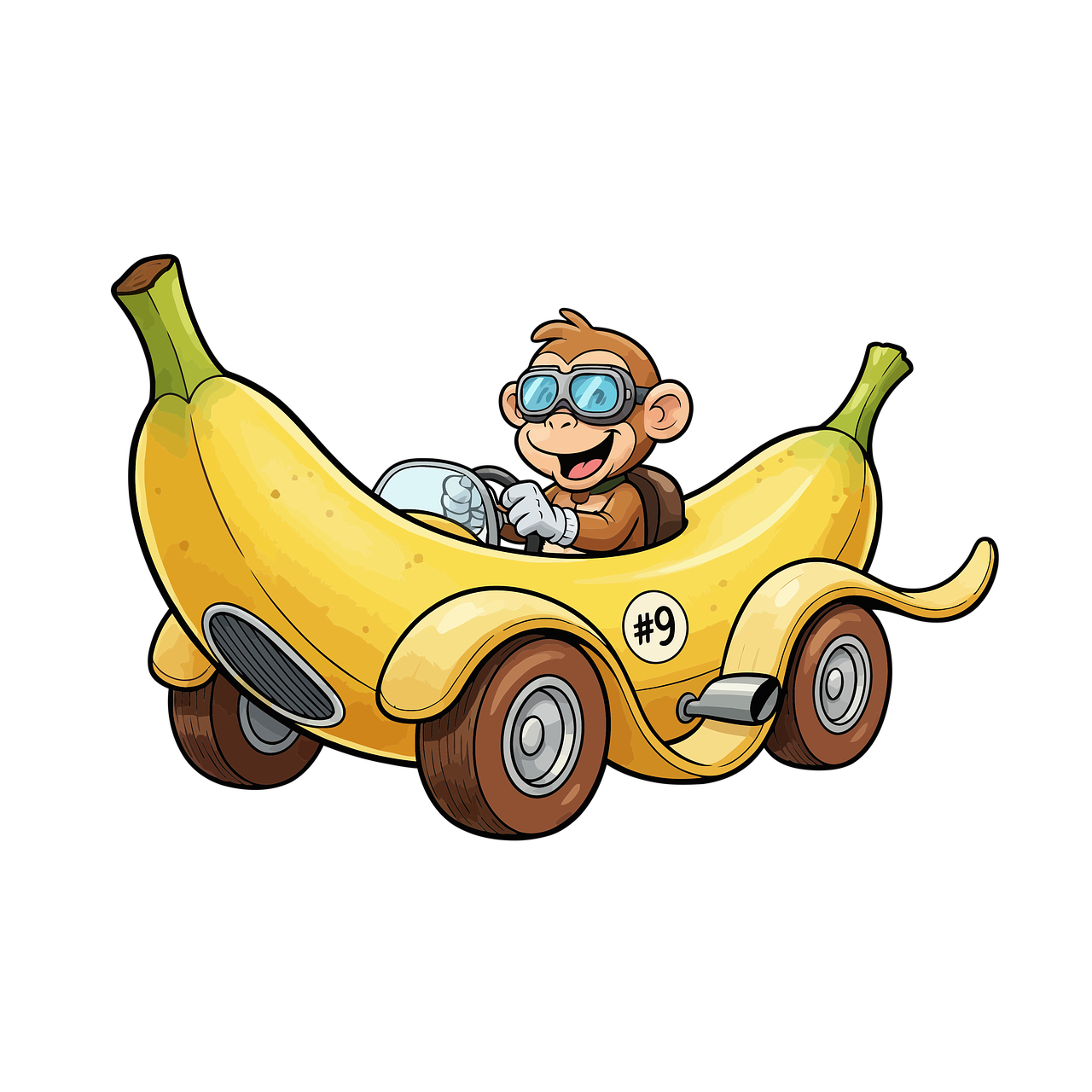 Download Monkey, Banana, Car. Royalty-Free Stock Illustration Image ...