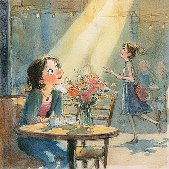 Aquarellillustration, Scheinwerfer