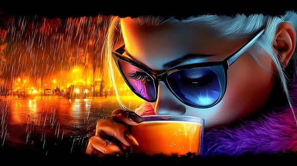 Free Woman Rain illustration and picture