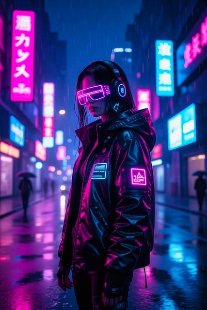 Free Cyberpunk Young Woman illustration and picture