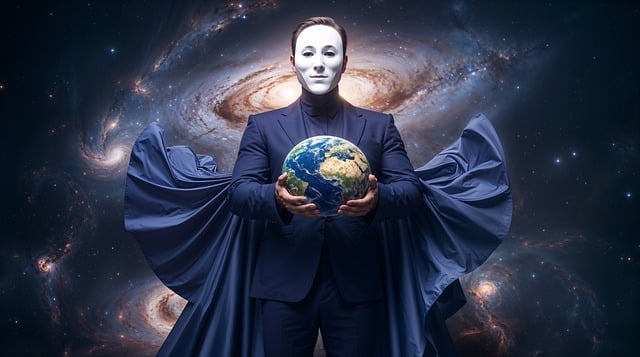 Free cosmic mysterious masked illustration