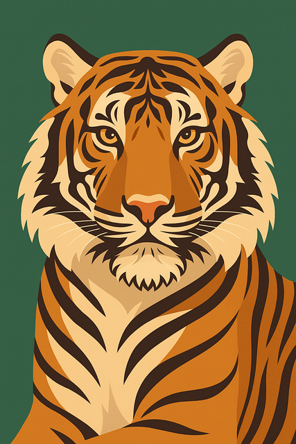 Tiger Illustration, Dyrelivskunst