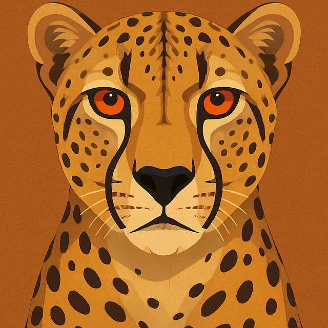 Free cheetah illustration wild cat art big cat drawing vector