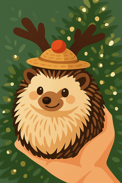Download free HD stock image of Hedgehog Illustration Free hedgehog illustration cute christmas art holiday animal drawing vector