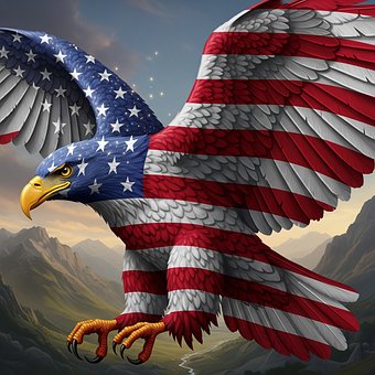 Amerika, Flagg, Usa, Ørn, Amerikansk
