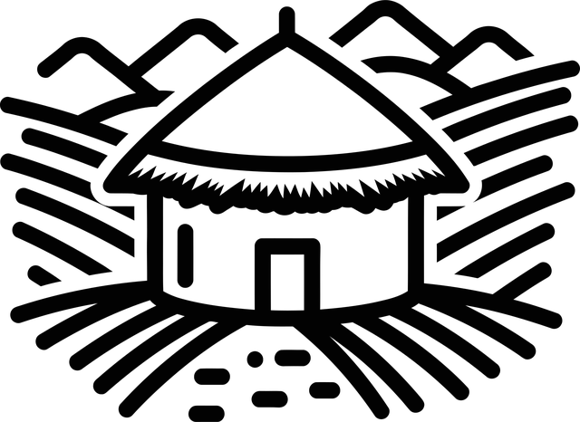 Free village hut house illustration