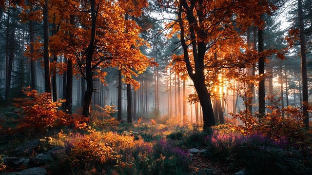 Free forest autumn trees illustration