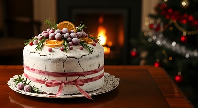 Free christmas cake holiday cake festive dessert illustration