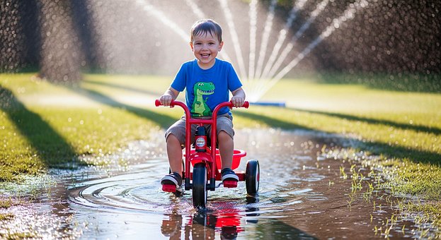 Free Boy Tricycle illustration and picture