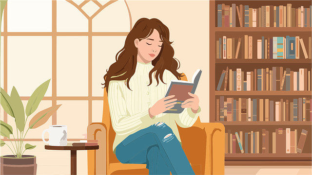 Free reading library book vector