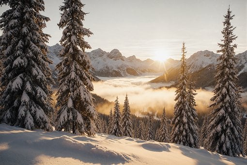 Winter, Schnee, Landschaft, Berge, Wald