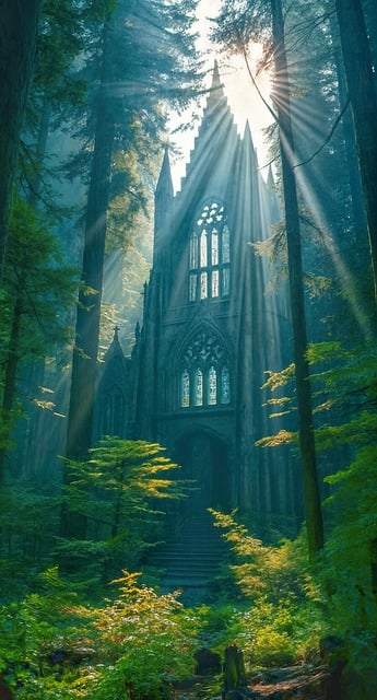 Kathedrale, Gotische Kathedrale, Wald