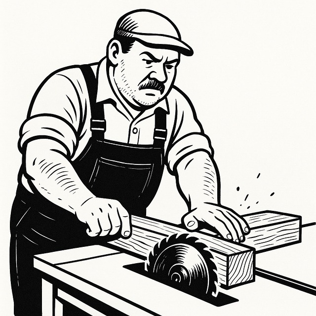 Free woodworker carpenter table saw illustration