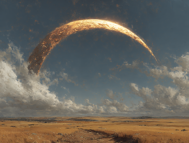 Free moon ring gold illustration