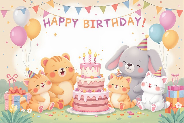 Free Happy Birthday Balloons illustration and picture