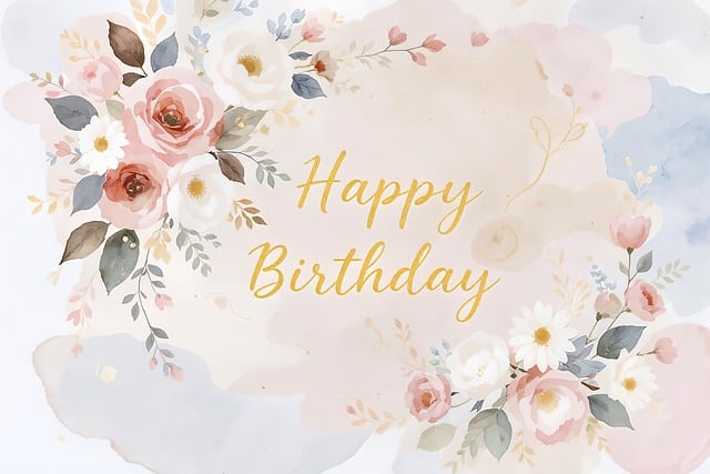 Free Happy Birthday Watercolor illustration and picture