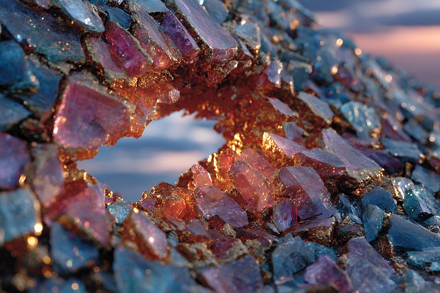 Free crystal rock formation illustration