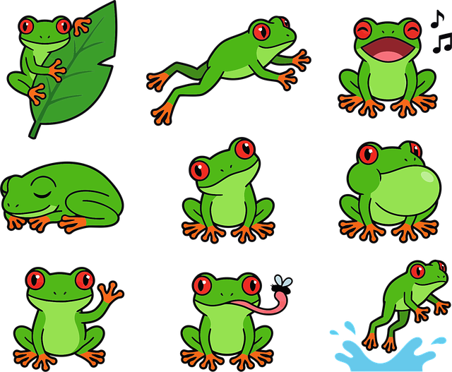 Free frog cartoon animal vector