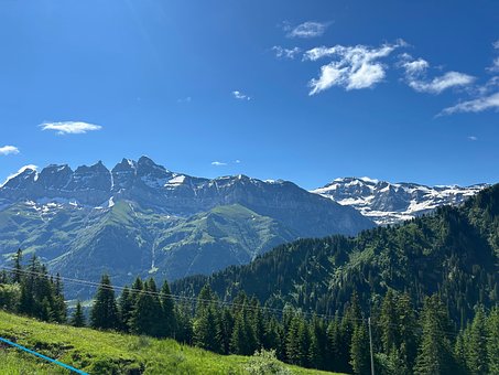 Natur, Landschaft, Baum, Berg, Wolken