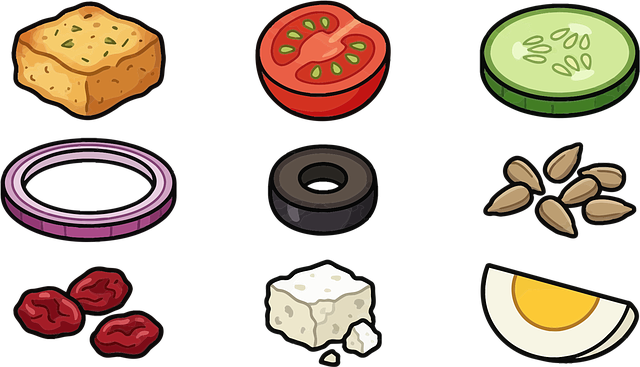 Free salad ingredients food illustration