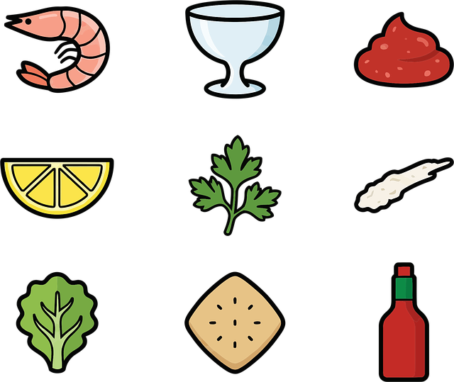 Free seafood shrimp cocktail vector
