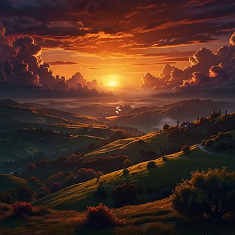 Free Sunset Landscape photo and picture