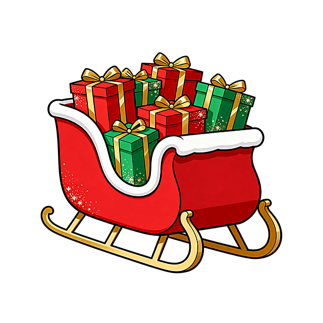 Free santa sleigh christmas sleigh holiday gifts illustration