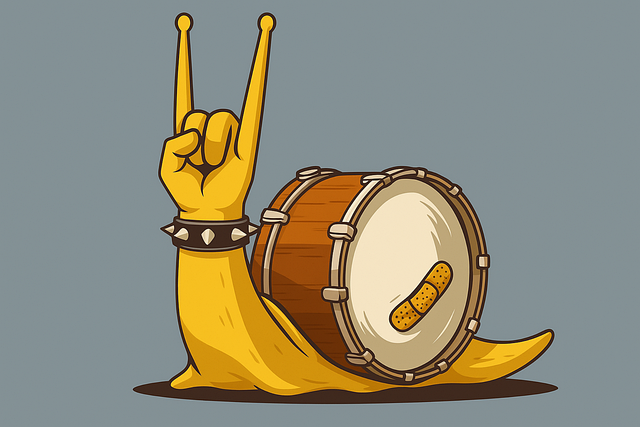 Free rock snail illustration funny music art drummer cartoon vector