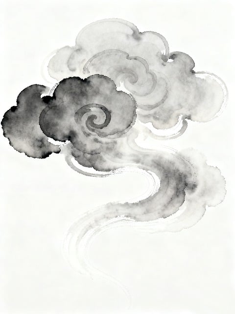 Free Ink Painting Clouds illustration and picture