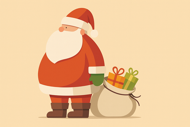 Free cute santa illustration christmas cartoon art festive holiday design vector