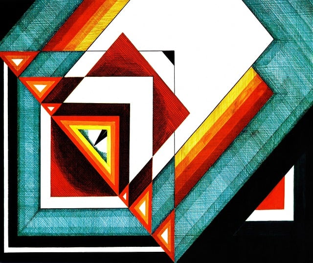 Free diamond abstract artwork traditional media artwork illustration