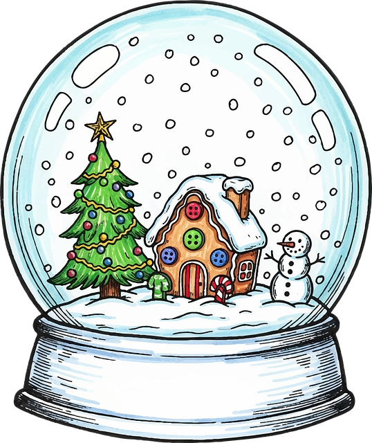 Free snowglobe doodle happy vector