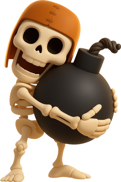 Free skeleton bomb skull illustration