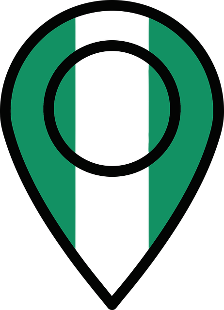 Nigeria, Flagge, Kartenpin, Lage, Gps