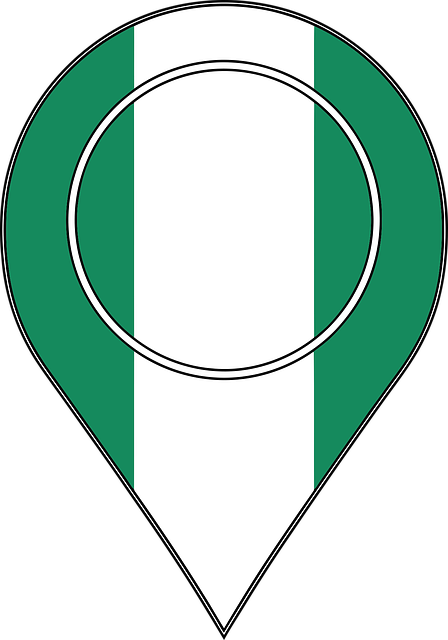 Nigeria, Flagge, Standort-Pin