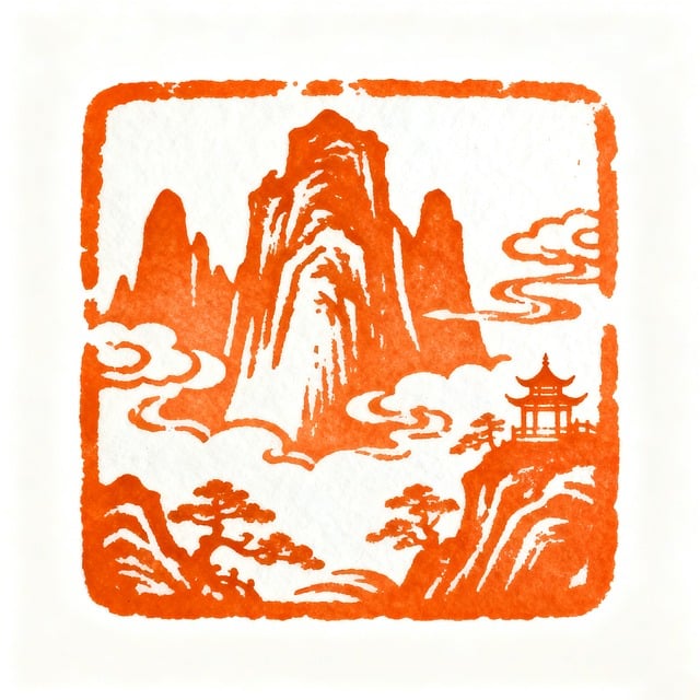 Free immortal mountain pavilion landscape illustration