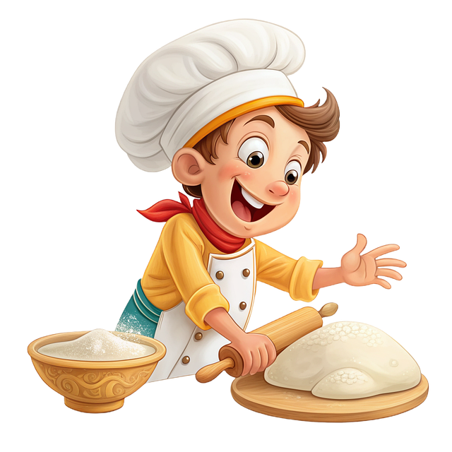Free baker dough rolling pin illustration