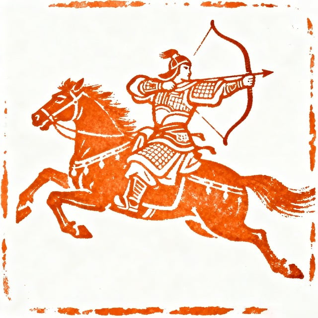Free archer horseback rider warrior illustration