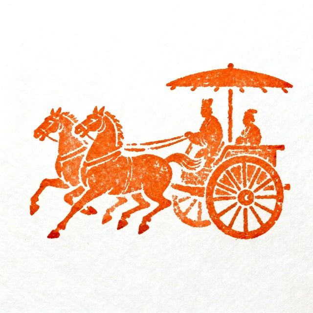 Free chariot horse transportation illustration