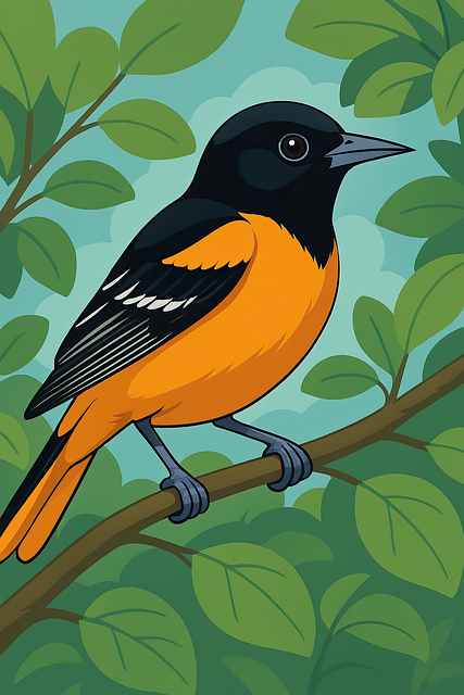 Free oriole baltimore bird illustration