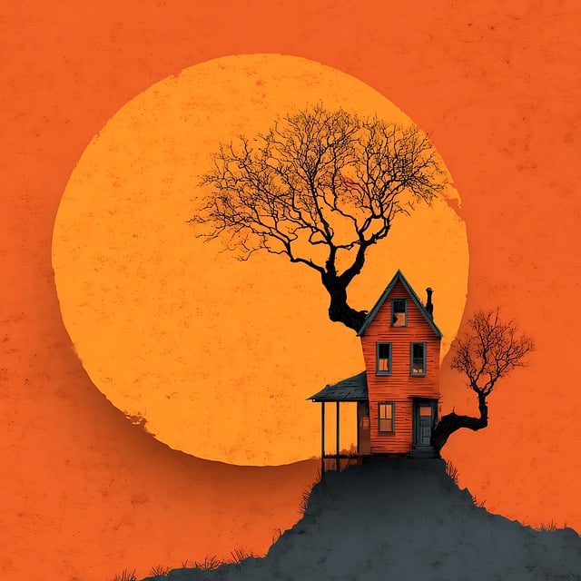 Free house spooky halloween illustration