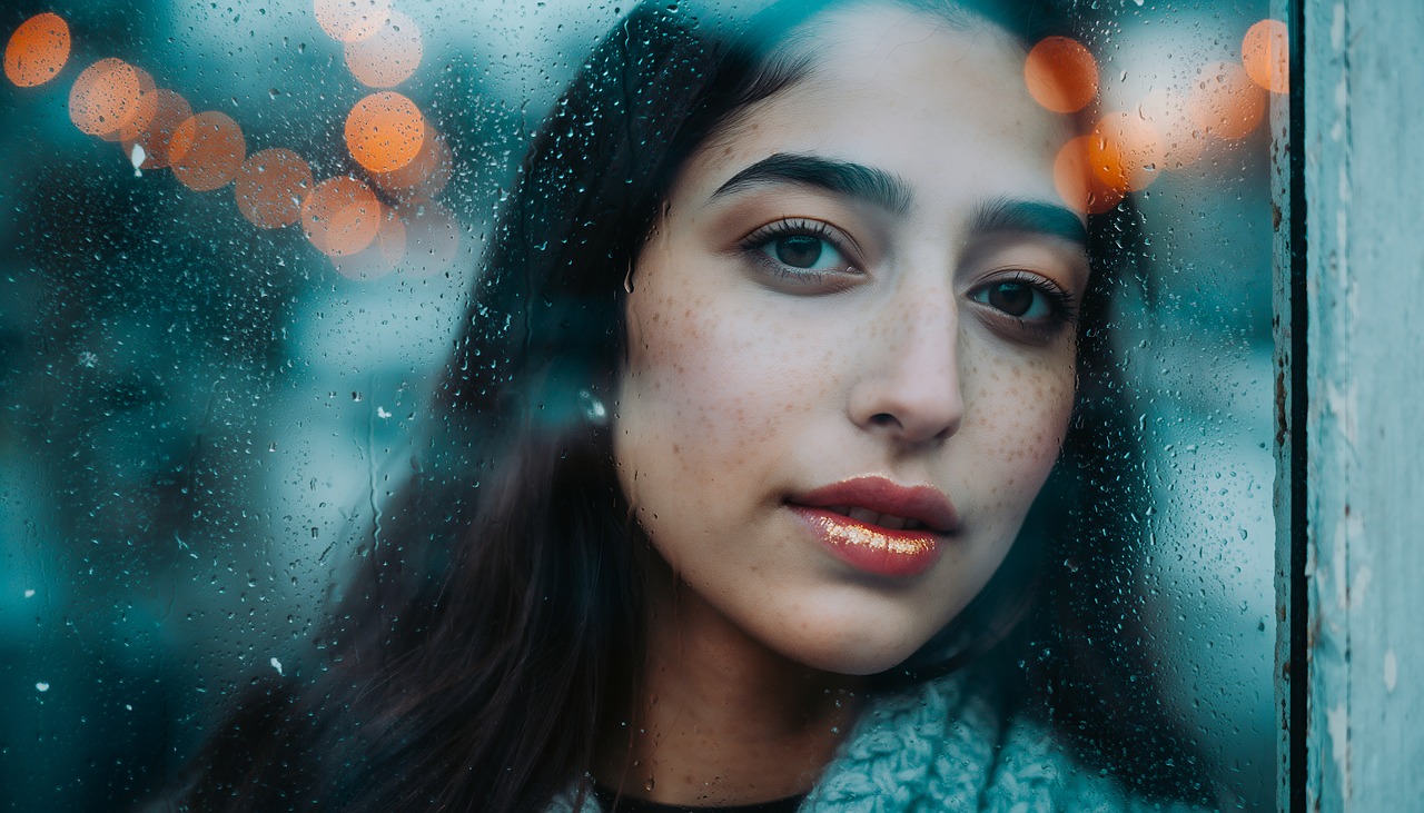 Download free HD stock image of Portrait Rain Free portrait rain window illustration