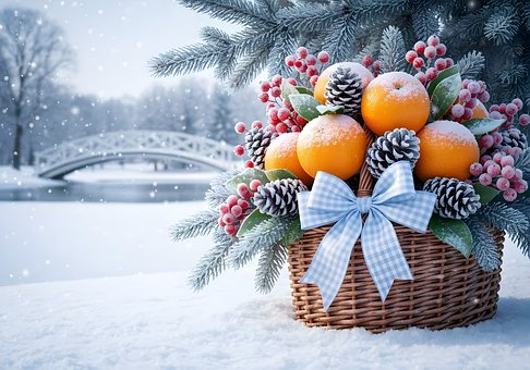Free Basket Oranges illustration and picture