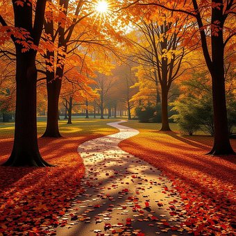 Free Autumn Path Fall Foliage illustration and picture