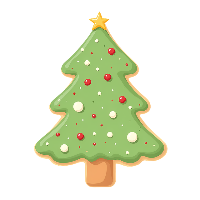 Free christmas tree cookie holiday cookie festive treat illustration
