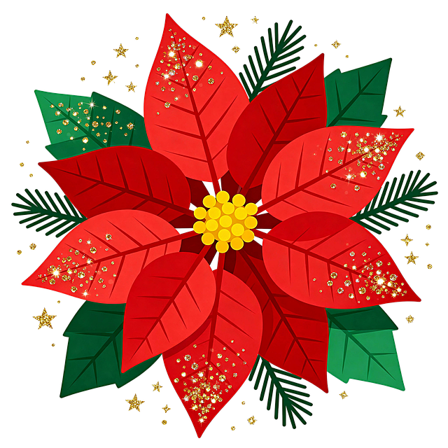 Free poinsettia flower christmas poinsettia holiday flower illustration